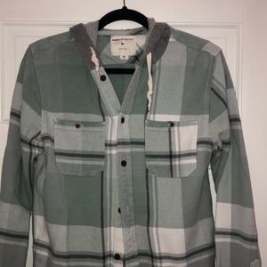 Modern Amusement Flannel Hooded Shirt